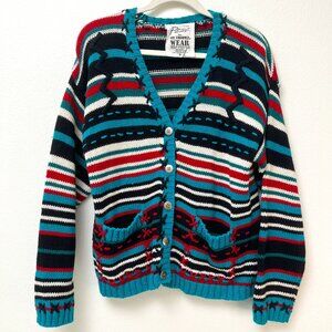 Vintage Carole Little Petites for St. Tropez Long Sleeve Sweater Cardigan Small